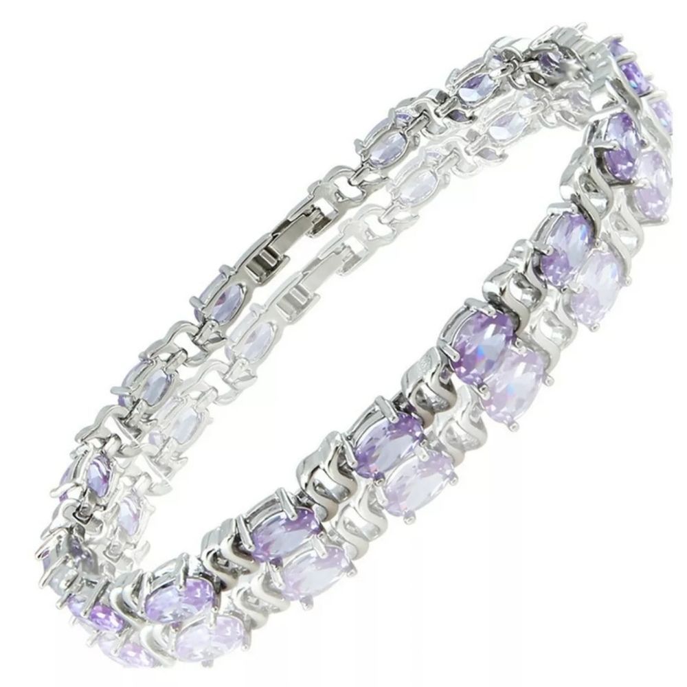 18KWGP Tanzanite tennis bracelet - Picture 7 of 8
